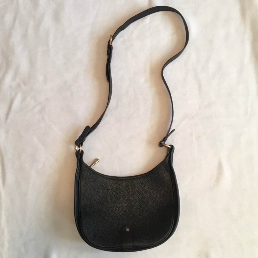 Gigi New York Black Leather Saddle Crossbody Bag